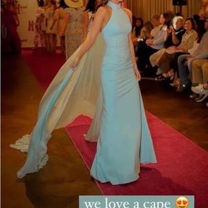 Jovani Cape long Formal dress size 2 Worn once!